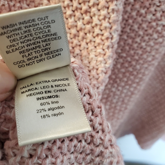 Leo & Nicole light pink knit pull over sweater Size XL Great condition - Picture 5 of 8